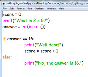 Sample Python code with colour coding